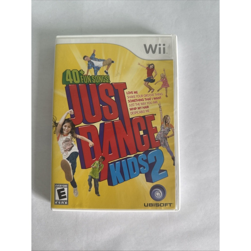 Just Dance Kids 2 Wii DISC+CASE 40 Fun Songs WORKS Movement Entertainment